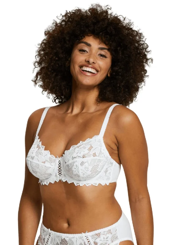 New Deals WHITE UNLINED LACE BRA ARUM UNDERWIRE SOFT