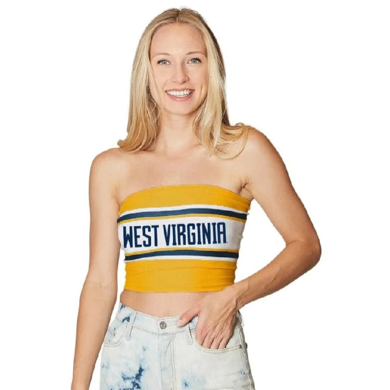 West Virginia Mountaineers Horizontal Striped Tube Top