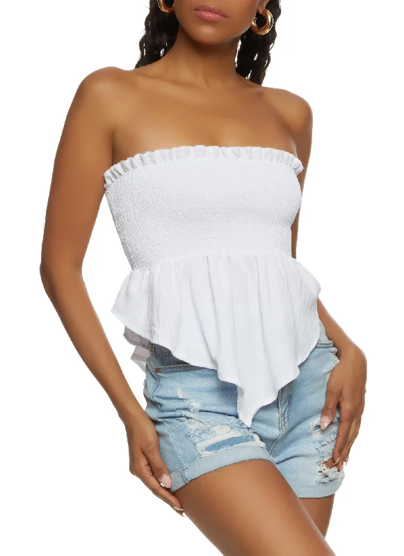 Sale Event Smocked Hanky Hem Tube Top