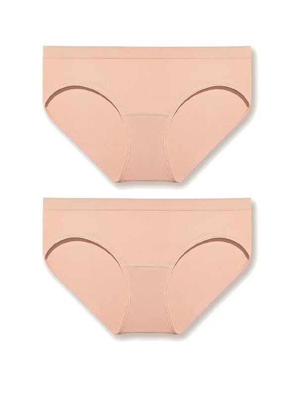 Today’s Deal Seamless Panties Stretch Soft Underwear 2PCS Pink
