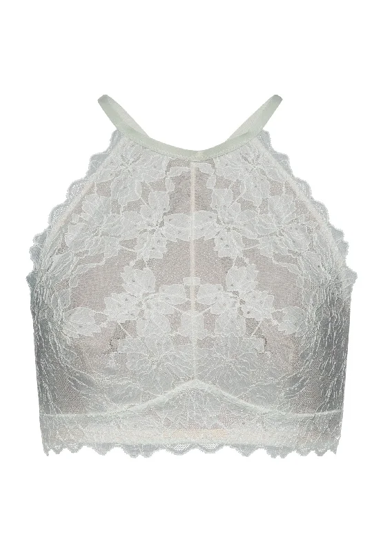 Weekend Discounts You Deserve Anais Lace Halter Neck Bralette  | White Sage 70907-2737