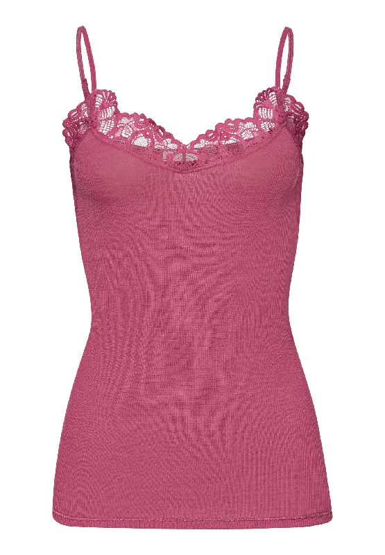 Inventory Reduction Woolen Lace Camisole | Rose Wine 70911-2414