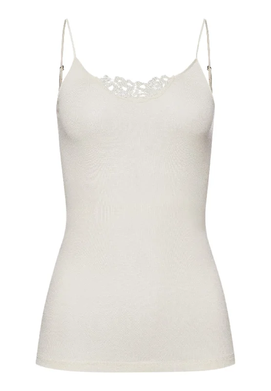 Woolen Silk W Embroidered Camisole | Cygne 71521-795