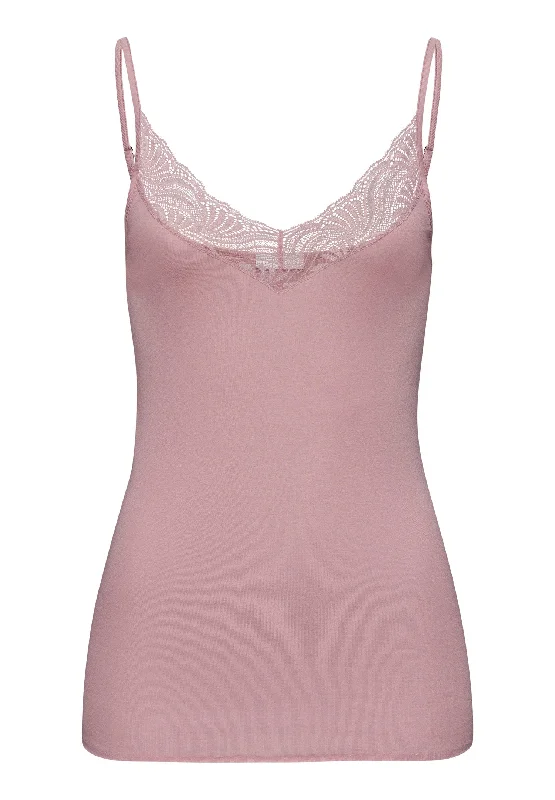 Final Markdown Cotton Delight Lace-Trim Cotton Camisole| Woodrose 71836-2312
