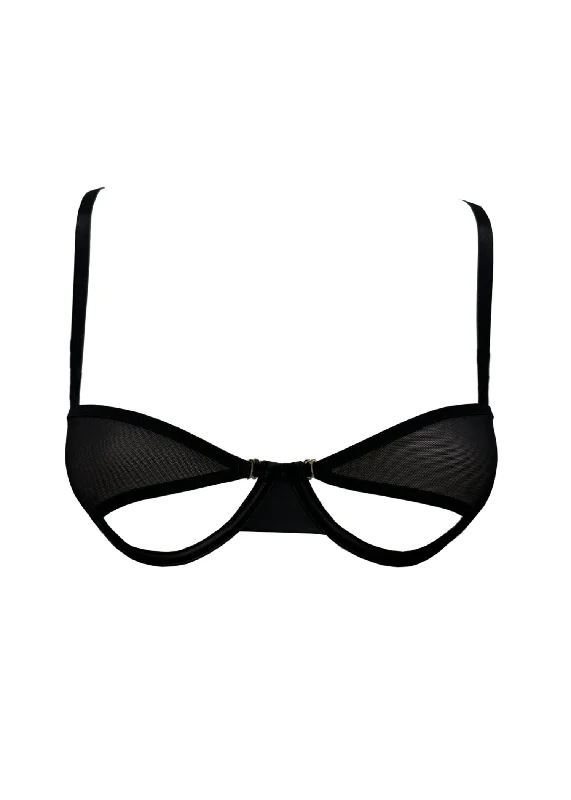 Midnight Madness SHEER Multi Openable Bra (Black)
