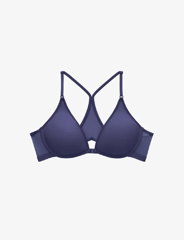 Midnight Madness Bare Mesh Front Close Racerback Bra