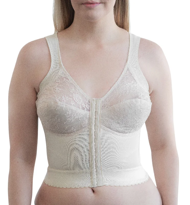 Fantastic Offers Style 9603 | Front Closure Back Support Long Line Bra - Blush
