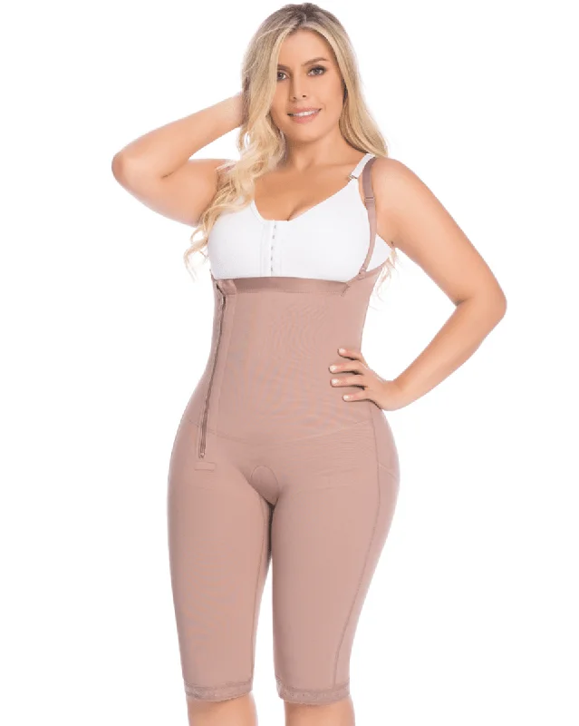 Hurry In Delie Fajas Zippered Knee-Length Lipo Reducing Girdle with Butt Lifter
