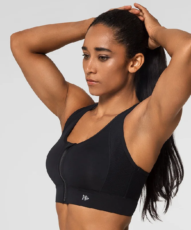 Weekend Bargains to Snag Enfold Zip Front Racerback Padded Running Bra | Women's High Support Sports Bra