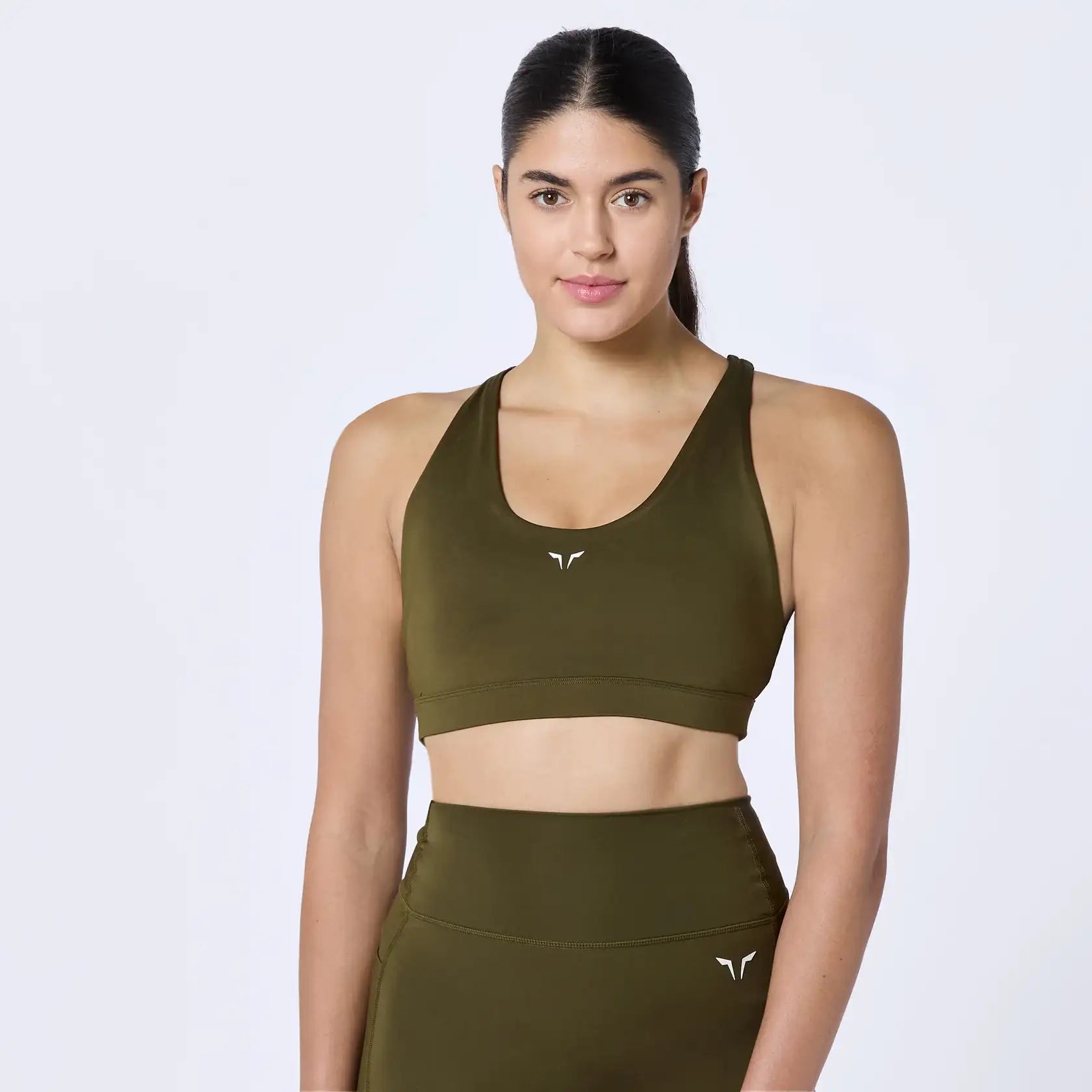 Unbeatable Prices Essential Cross Back Adjustable Bra - Dark Olive