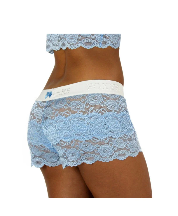 Foxers Lace Boxers in Light Blue