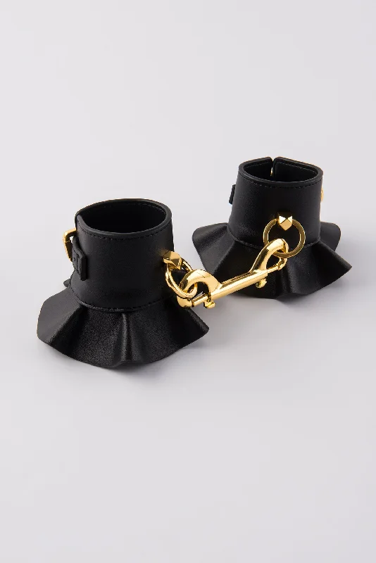 Sale Event Leather-Like Ruffle Bondage Hand Cuffs