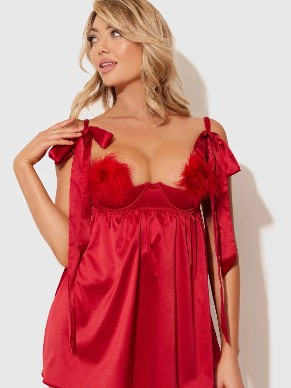 Weekend Savings Fiesta Petra Satin Open Cup Babydoll