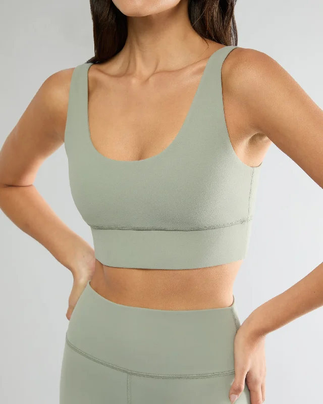 Weekend Specials to Delight IVL Longline Bra Top - Shadow Green