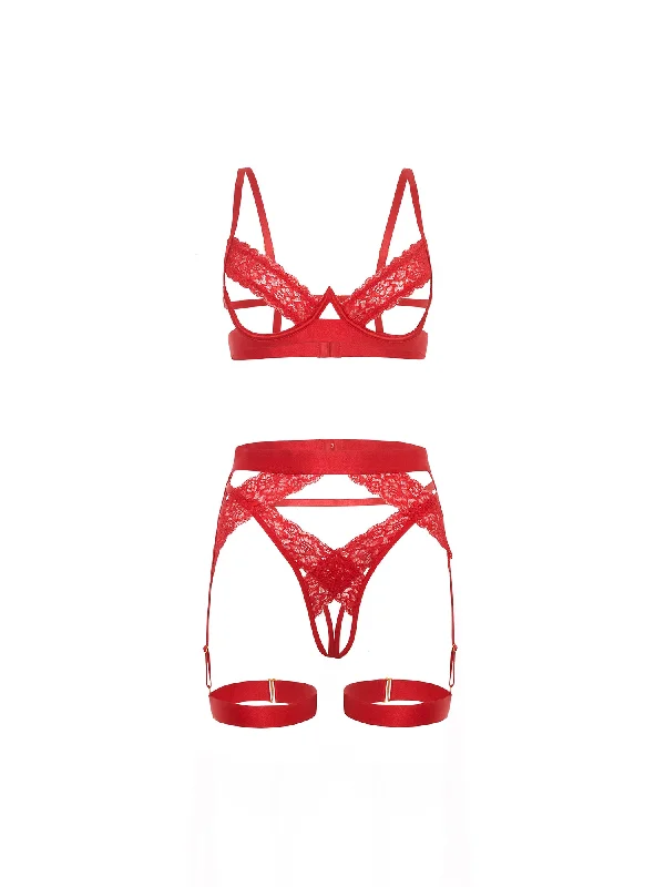 Jessica Peek-A-Boo 3 Piece Bra Set