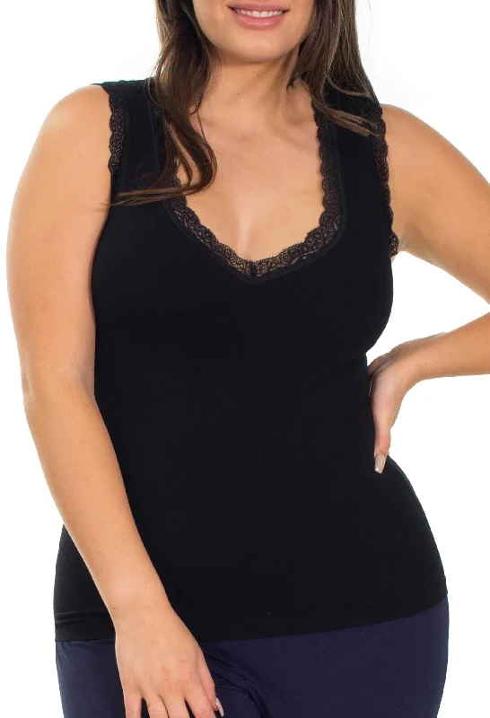 Bargain Bin Luxury Cotton Rich Lace Tank Top
