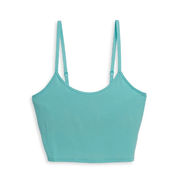 Great Deal Longline Bra Top - Tencel Modal Aruba Blue