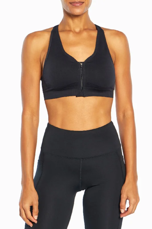Quick Sale Savannah Seamless Front Zip Sports Bra