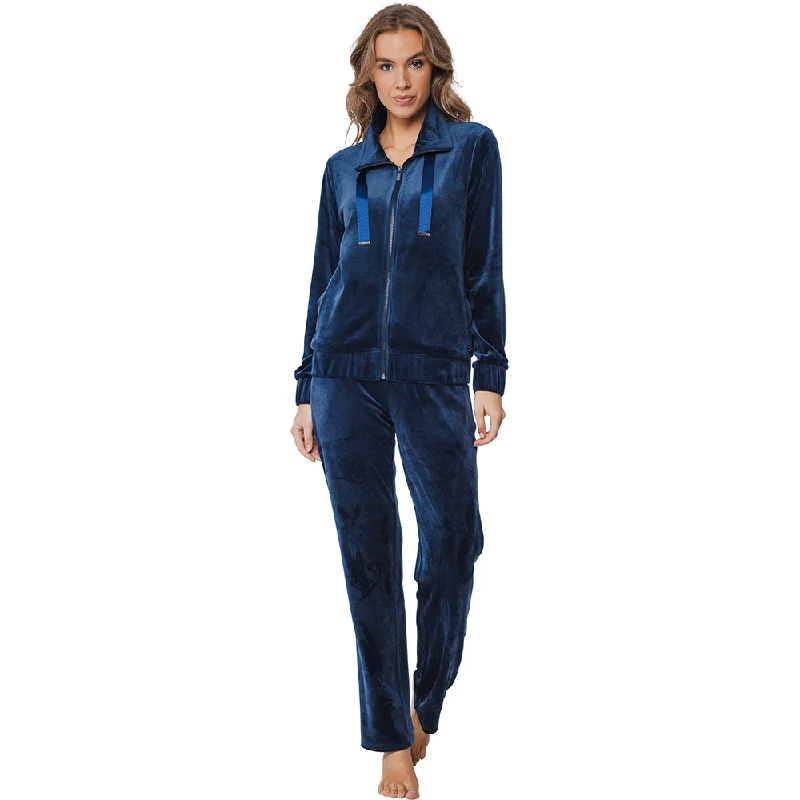 Pastunette Premium Chic Blue Velvet Midnight Blue Ladies Luxury Homesuit