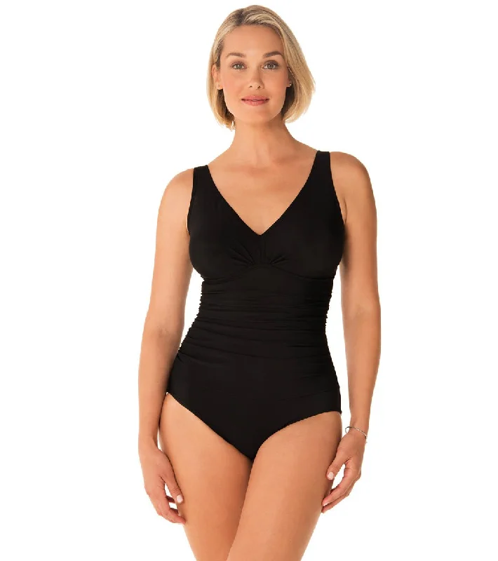 Steals and Deals Bring Sexy Black One Piece Swimsuit Missy Style- 5529201