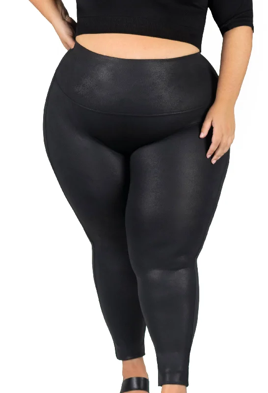 Unbeatable Prices Plus Size High Rise Faux Leather Leggings