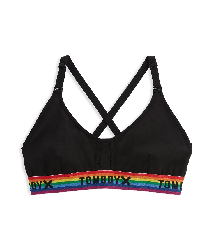 Overstock Sale Prism Scoop Bralette - Black Rainbow