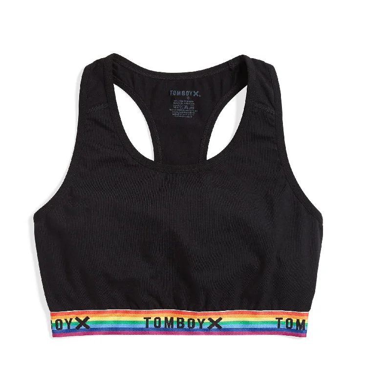 Weekend Specials You Can't Miss Racerback Soft Bra - Black Rainbow