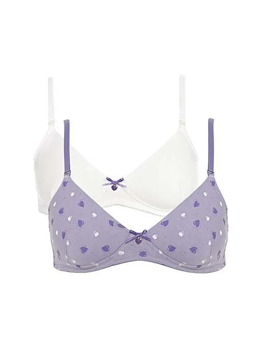 Today’s Deal Teen Bras 2-Pack Sweet Violet/White- 8021