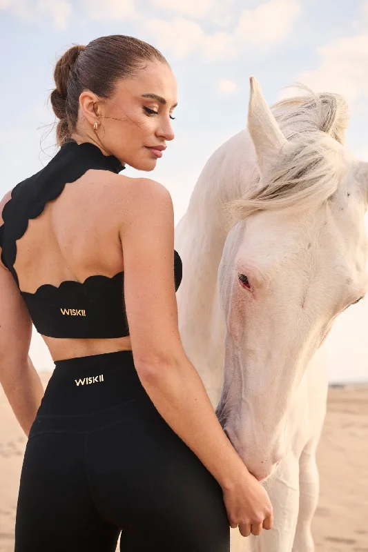 Deal Dash Scallop Back Mock Neck Bra