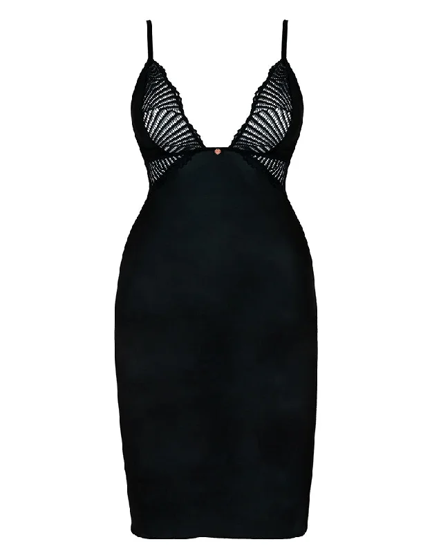 New Deal Scantilly After Hours Slip Dress Black