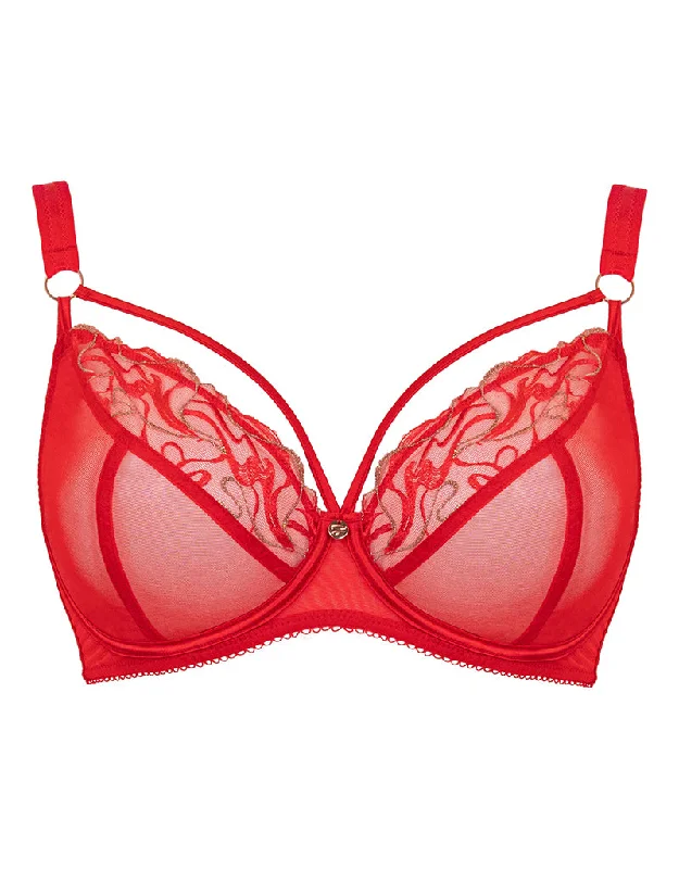 Unmissable Sale Scantilly Fascinate Plunge Bra Poppy Red