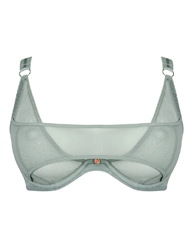 Today's Deal Scantilly Peep Show Deep Plunge Bra Sage Green