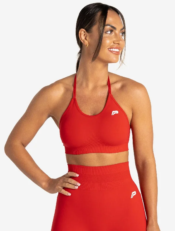 Exclusive Deal Scrunch Seamless Sports Bra - Candy Red