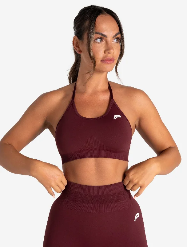 Overstock Scrunch Seamless Sports Bra - Dark Cherry