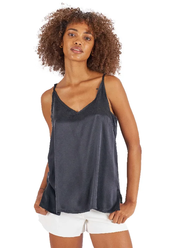 Take Advantage Cami-Silk Black 100% Satin Silk Camisole