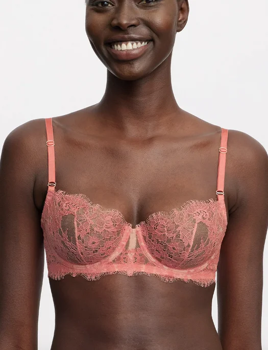 Skarlett Blue Entice Balconette Bra, GERANIUM/CASHMERE