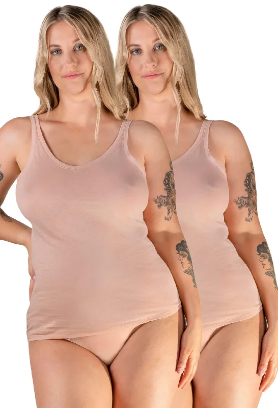 Amazing Deals Superfine﻿ 100% Cotton Camisole - 2 Pack