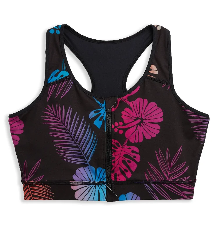 Weekend Discounts to Snag Swim Racerback Zip Compression Top - Tropadelic