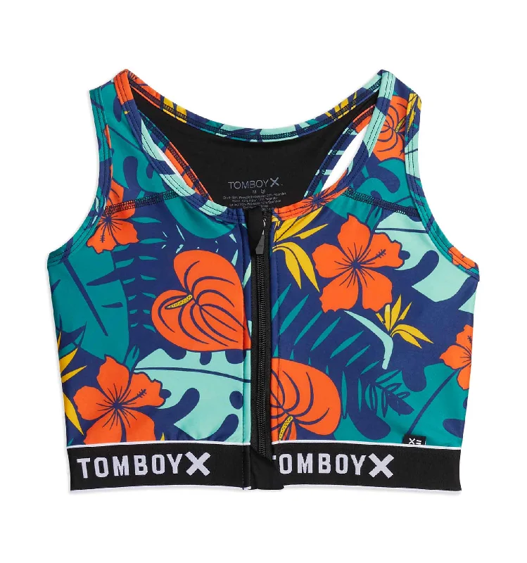 Weekend Bargains to Grab Swim Racerback Zip Compression Top - Island Shade