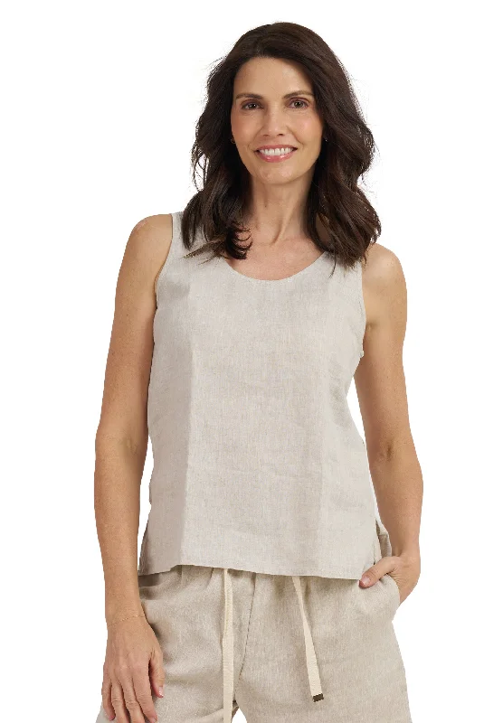 Price Fest Tanya Tank Natural Linen Top