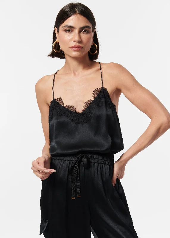The Best Prices Racer Charmeuse Cami Black