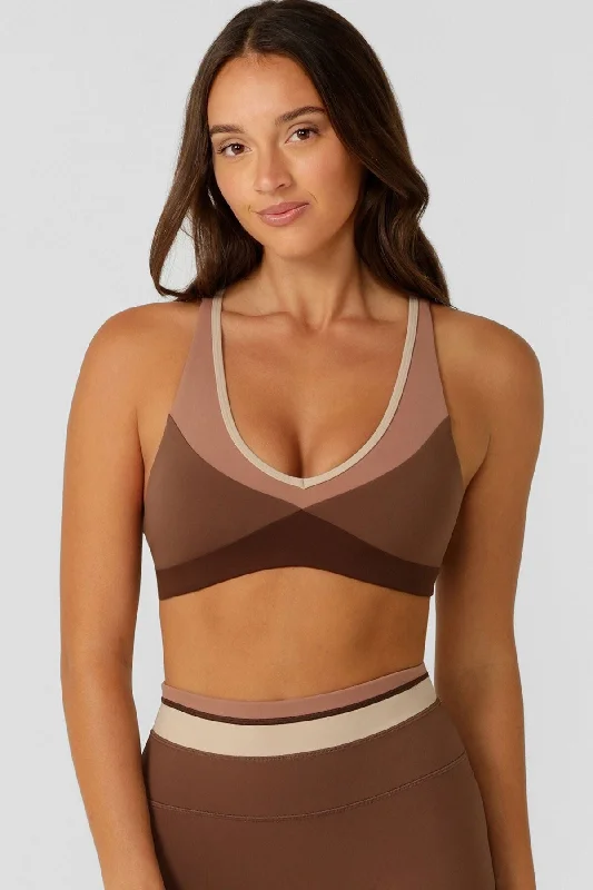 Limited Quantity Tone On Tone Sports Bra | Neutral Multi
