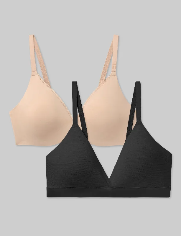 Weekend Specials Just for You Air Plunge Bra and Air Triangle Bralette Set (2-Pack)