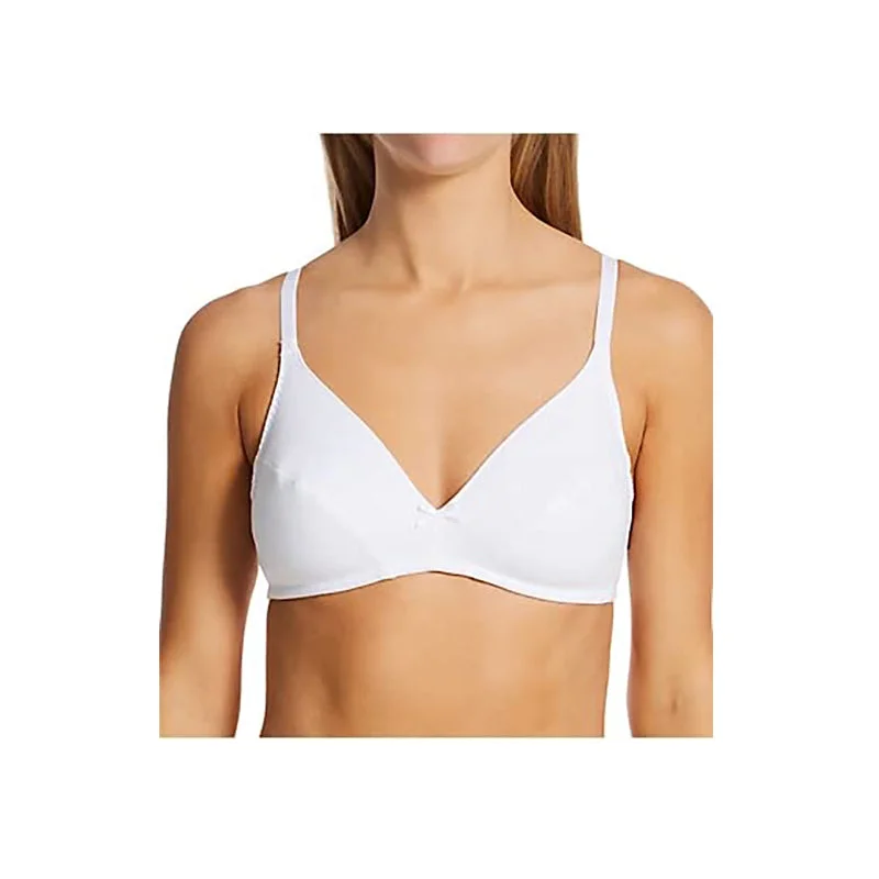 Weekend Discounts to Snag Women's White Cotton Wire Free Bra 2-Pack 96255